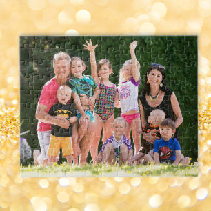 Create Custom Personalized Family Kids Pets Photo Jigsaw Puzzle