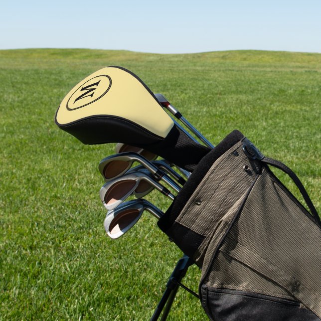 Create Custom Personalized Gold Black Monogrammed Golf Head Cover (In Situ)