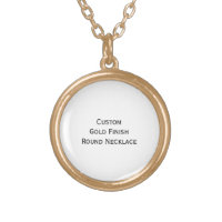 Create Custom Personalized Gold Finish Round Photo Gold Plated Necklace