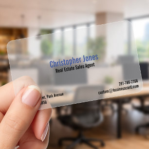 Create Custom Personalized Modern Elegant Frosted Clear Business Cards