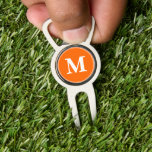 Create Custom Personalized Orange White Monogram Divot Tool<br><div class="desc">Custom, personalized, modern white monogram monogrammed on orange background, golf bartender divot tool with ball marker and bottle opener, made of a durable metal construction and featuring a magnetic ball marker slot that holds a ball marker securely in place. Simply type in your initials / monogram, to customize. Make a...</div>