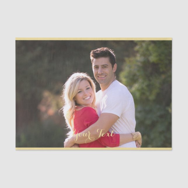 Create Custom Personalized Photo Text Gift Wrap Tissue Paper (Front)