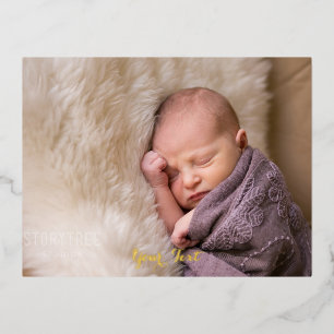 Create Custom Personalized Photo Text Gold Foil In Invitation Postcard