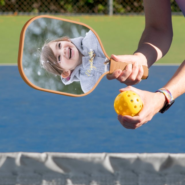 Create Custom Personalized Photo Text Monogrammed Pickleball Paddle (Insitu)