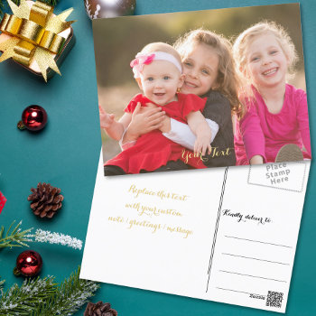 Create Custom Personalized Photo Text Postcard by iCoolCreate at Zazzle