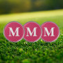 Create Custom Personalized Pink White Monogrammed Golf Ball Marker