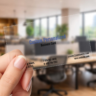Create Custom Personalized Premium Modern Clear Business Cards