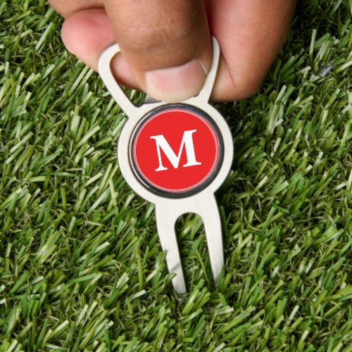 Create Custom Personalized Red White Monogrammed Divot Tool