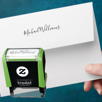 Create Custom Personalized Simple Signature Name Self-inking Stamp by iCoolCreate at Zazzle