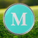 Create Custom Personalized Teal White Monogrammed Golf Ball Marker<br><div class="desc">Create your own custom, personalized, white monogram monogrammed on teal background, cool, elegant, stylish, 1" diameter golf ball markers. Simply type in your initials / monogram, to customize. While you add / design, you'll be able to see a preview of your creation, throughout. Make a great gift for birthday, fathers...</div>