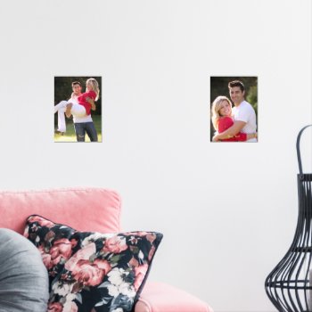 Create Custom Personalized Wedding Photo Gold Text Wall Art Sets by iCoolCreate at Zazzle