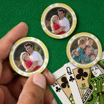 Create Custom Photo Home Tournament Game Night Poker Chips<br><div class="desc">Create your own custom, personalized, elegant faux gold font / typography, monogrammed, photo poker chips, in 9 vibrant colors, and featuring textured surface for easy stacking. To customize, simply add your favorite family / couple / kids / pets / wedding / travel photo to the front & the back, and...</div>