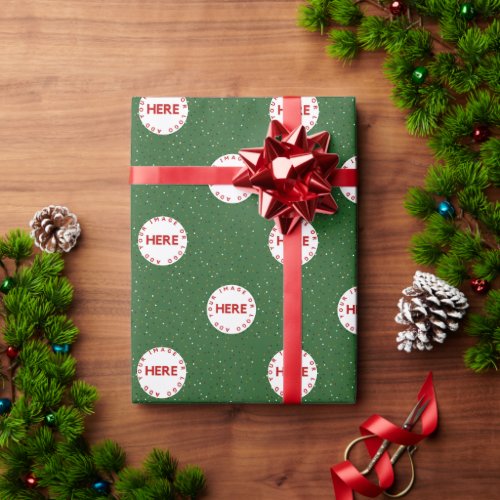 Create Custom Photo or Logo Modern Green Christmas Wrapping Paper