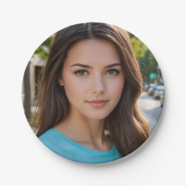 create Custom Photo Paper Plate, easy edit Plates (Front)