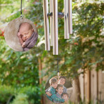 Create Custom Photo Soothing Sound Garden Outdoor Wind Chime<br><div class="desc">Create your own custom, personalized, beautiful elegant faux gold script / calligraphy / typography / font text, durable metal, garden / porch / balcony / window / outdoor spaces musical photo wind chime featuring a dark gray metal canopy for durability, and five bright aluminum tubes producing a gentle, soothing sound....</div>