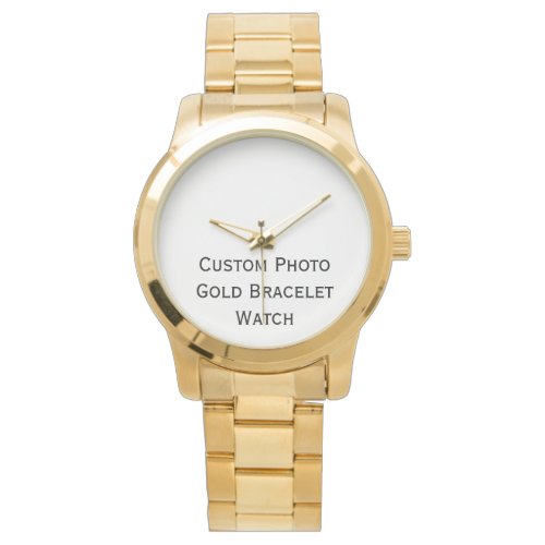 Create Custom Photo Stylish Gold Bracelet Watch