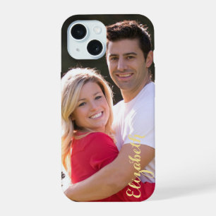 Create Custom Photo Text Stylish Slim Fit Value iPhone 15 Case