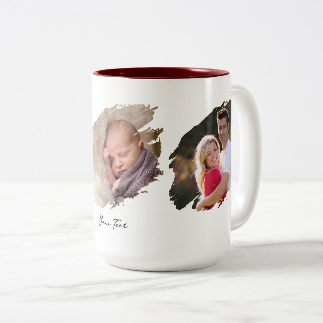 Create Custom Photo Text Two-Tone Tea Coffee Mug (Front Right)