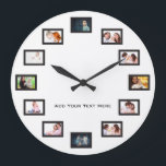 Create Custom Photos Large Clock<br><div class="desc">Personalize this clock with your own photos to make a unique clock for self or a memorable gift for somebody you love. Fun gift idea for a birthday, wedding, anniversary, graduation, reunion or Christmas. You can also easily add your text. Click on the "Customize It" button to resize or position...</div>