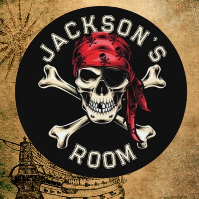 Create Custom Pirate Cross Bones Sign (PRINTED pirate  room)