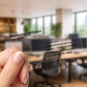 Create Custom Professional Minimalist Modern Clear Business Cards