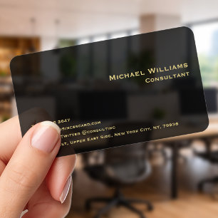Create Custom Professional Modern Black Gold Clear Business Cards
