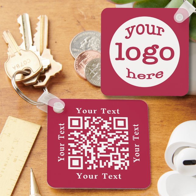 Create Custom QR Code Text Business Company Logo Keychain (Create Custom QR Code Text Business Company Logo Keychain)