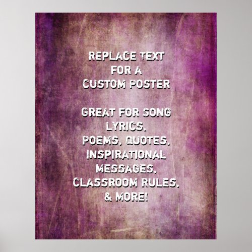 Create Custom Quote Brown Raspberry Grunge Texture Poster