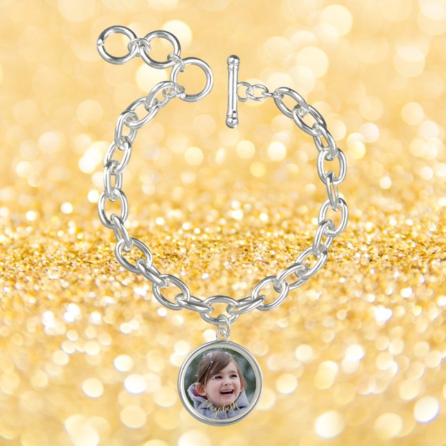 Create Custom Round Photo Charm Bracelet (Create Custom Round Photo Charm Bracelet)