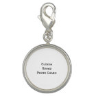 Create Custom Silver Plated Round Photo Charm