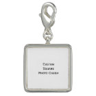 Create Custom Silver Plated Square Photo Charm