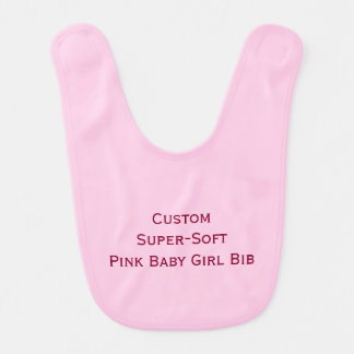 Create Custom Soft Pink Baby Girl Bib 0-36 mths