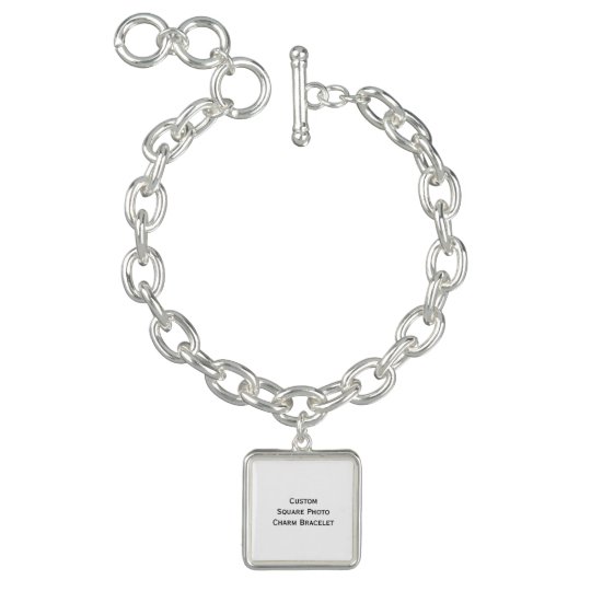 Create Custom Square Photo Charm Bracelet Zazzle Create Custom Square Photo Charm Bracelet