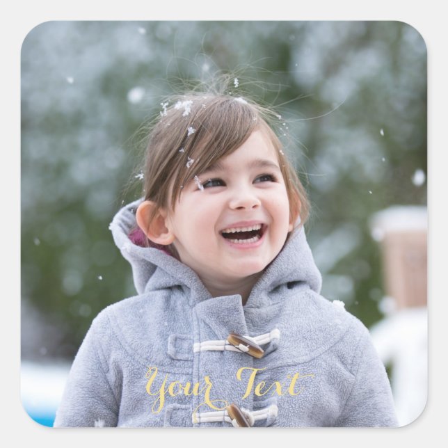 Create Custom Square Photo Stickers Sheet (Front)