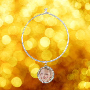 Create Custom Sterling Silver Plated Photo Charm Bangle Bracelet