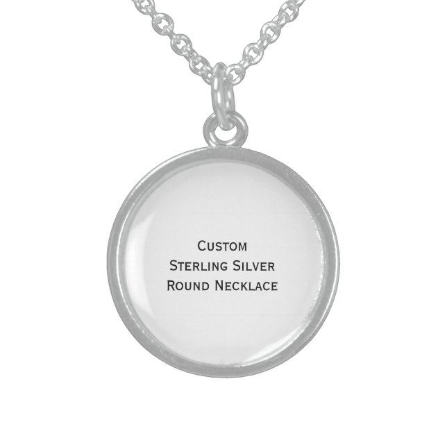 Create Custom Sterling Silver Round Photo Necklace (Front)