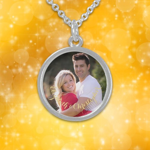 Create Custom Sterling Silver Round Photo Necklace