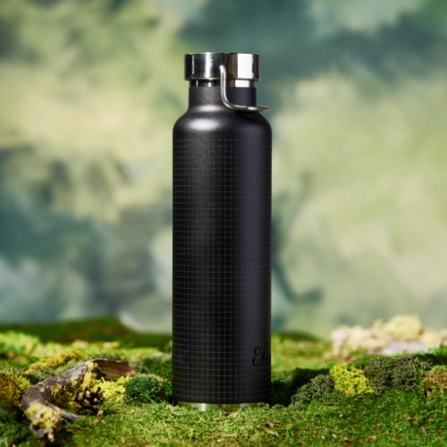 Create Custom Stylish Modern Monogrammed Black Water Bottle