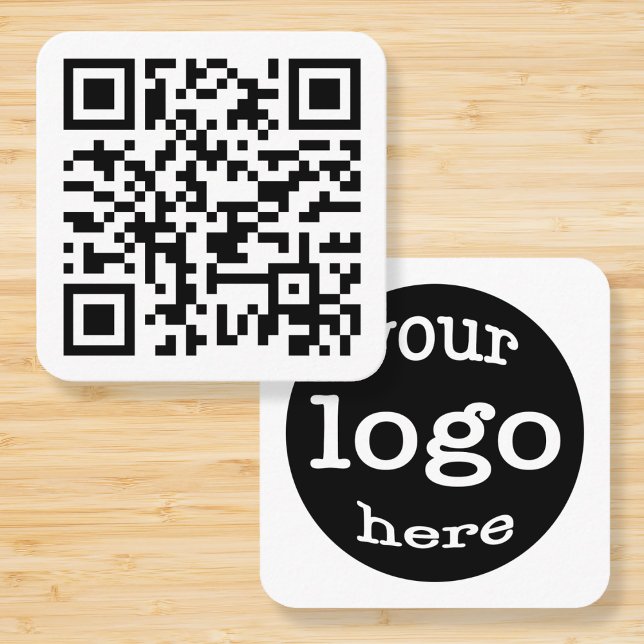 Create Custom Website Address QR Code Company Logo Square Business Card (Create Custom Website Address QR Code Company Logo Square Business Card)