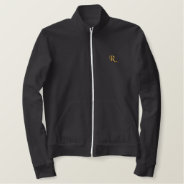 Create Custom Womens Faux Gold Monogrammed Black Embroidered Jacket at Zazzle
