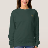 Create Custom Womens Faux Gold Monogrammed Green Embroidered Sweatshirt at Zazzle