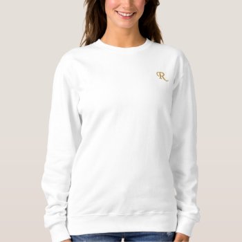 Create Custom Womens Gold Monogram Crewneck Embroidered Sweatshirt by iCoolCreate at Zazzle