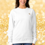 Create Custom Womens Gold Monogram Crewneck Embroidered Sweatshirt<br><div class="desc">Create your own custom, personalized, comfortable, plush, durable, womens embroidered monogram / initials long-sleeve classic crewneck sweatshirt. Simply type in your initial / monogram, to customize. Makes a great custom gift, for sister, daughter, mother, wife, girlfriend, grandma, godmother, goddaughter, grandmother, granddaughter, bride, bridesmaid, niece, cousin, aunt, mom, daughter in law,...</div>