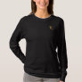 Create Custom Womens Gold Monogram Initials Black Embroidered Long Sleeve T-Shirt