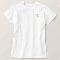 Create Custom Womens Gold Monogram Initials Cotton Embroidered Shirt