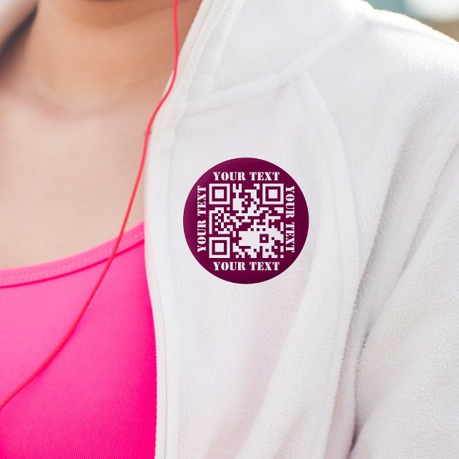 Create Dark Rose Pink Website URL Scan Me QR Code  Button (Creator Uploaded)