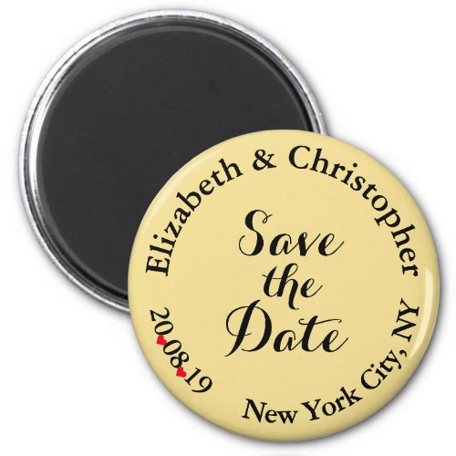 Create Elegant Black Gold Wedding Save the Date Magnet