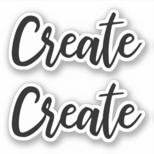 Create - elegant black script sticker