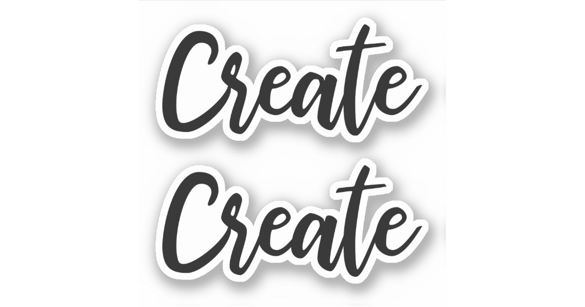 Create elegant black script sticker Zazzle