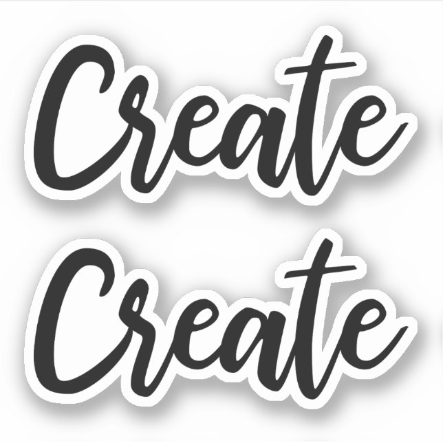Create - elegant black script sticker (Front)